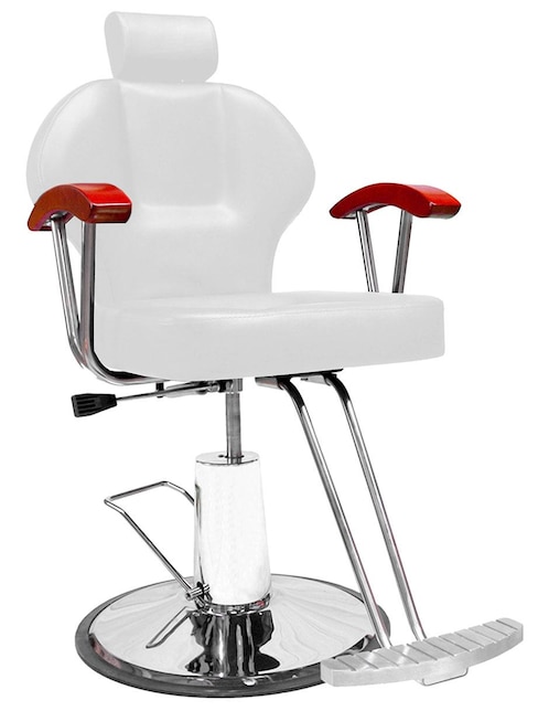 Sillón barbería hidráulico 12 niveles altura reclinable giratorio madera Bioconfort