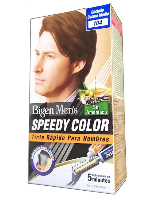 Tinte para cabello Bigen Men's Speedy Color tono S.104 castaño oscuro medio