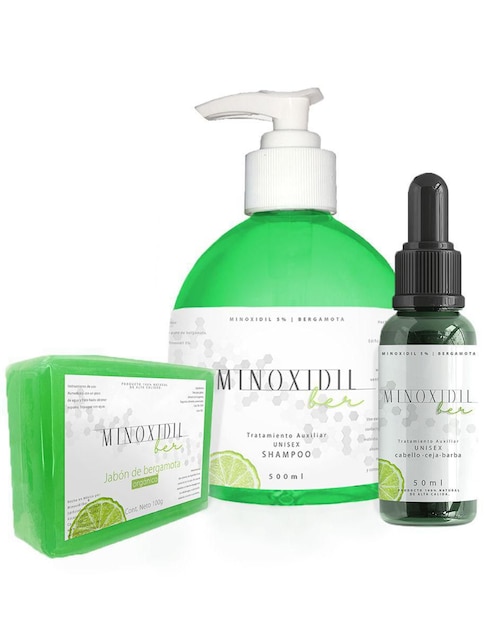 Set tratamiento para barba y cabello anticaida Minoxidilber Minoxidil 5%