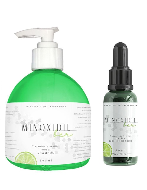 Set tratamiento para barba y cabello anticaida Minoxidilber Minoxidil 5%