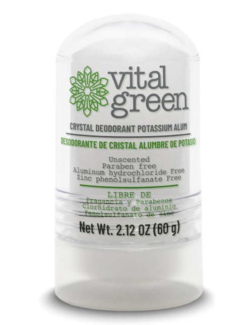 Desodorante no tóxico de"barra Vital Green Cristal unisex