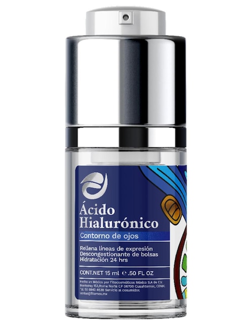 Crema para contorno de ojos recomendada para bolsas y ojeras de día y noche Ácido Hialurónico Fitomex para todo tipo piel