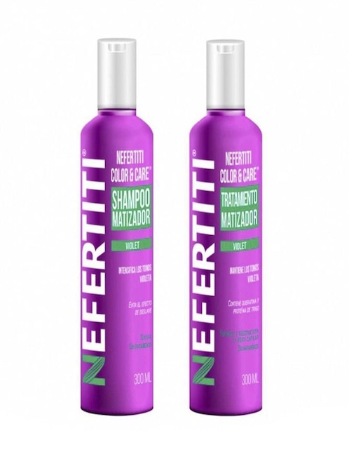 Set de shampoo para cabello tratamiento matizador violeta Nefertiti