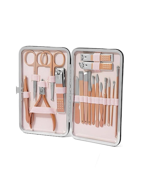 Set de manicure manual Myrva de acero inoxidable con 11 piezas
