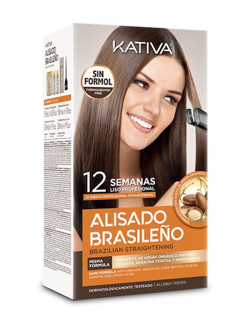 Kit de shampo y acondicionador alisado brasileño 4 piezas Kativa