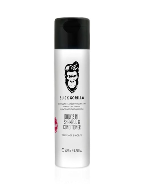 Shampoo con acondicionador para cabello todo tipo 2 en 1 Slick Gorilla Hair Care 200 ml