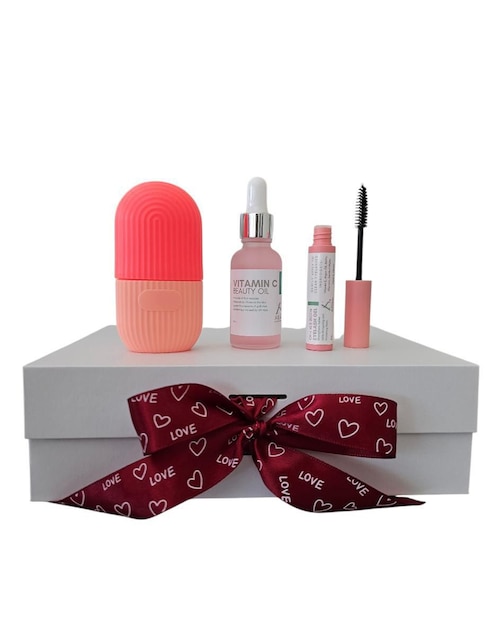 Kit tratamiento facial con caja de regalo y suero de vitamina C, gel y masajeador reparador Allskin