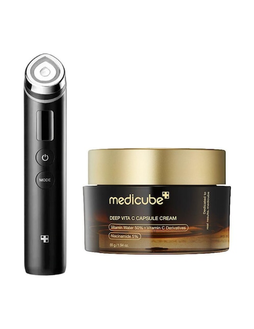 Kit tratamiento facial Booster + Deep Vita C Cream dermatológico Medicube