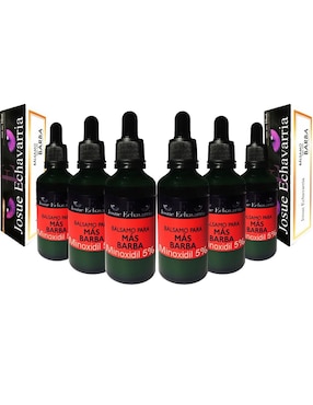 Set de 6 frascos de tratamiento para cabello y barba con bergamota y minoxidil Josue Echavarria