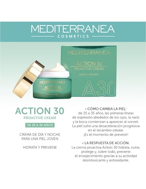 Crema facial recomendada para reafirmar día y noche Mediterranea Cosmetics para todo tipo piel