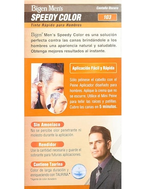 Tinte para cabello rápido para hombres Bigen Men's Speedy Color tono S.104 Castaño oscuro medio