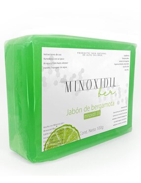 Set de 6 jabones para crecimiento barba y bigote Minoxidilber con bergamota y Minoxidil 5% de 100 gr por pieza