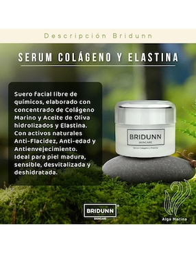 Sérum antiedad facial serum colágeno y elastina rejuvenecedora Bridunn Skincare Antiedad de todo tipo de piel