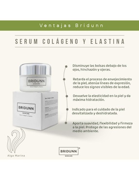 Sérum antiedad facial serum colágeno y elastina rejuvenecedora Bridunn Skincare Antiedad de todo tipo de piel