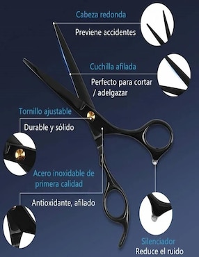 Tijeras para peluquería Genérica punta puntiaguda