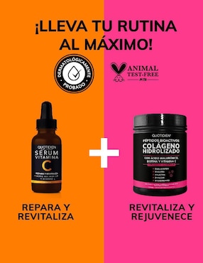 Tratamiento facial Colágeno hidrolizado + Serum Vitamina C Skin Care suero facial Quotidien antiedad