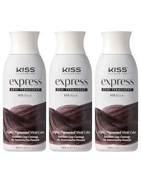 Tinte para cabello Kiss Express K98 Black Kiss Color & Care Express tono 1.0 negro profundo