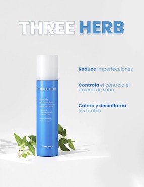 Tratamiento facial Three Herb emulsión dermatológica antiacné Tony Moly