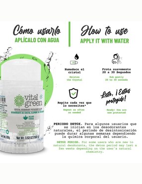Desodorante axilas en barra Vital Green Crystal unisex