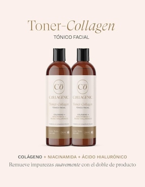 Set tónico facial vitaminas + colágeno + ácido hialurónico + niacinamida 500 ml c/u Collagenic Premium