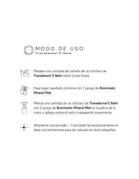 Crema para rostro y labios recomendada para revitalizar día y noche Truth Treatments Transdermal C Balm para piel normal y seca