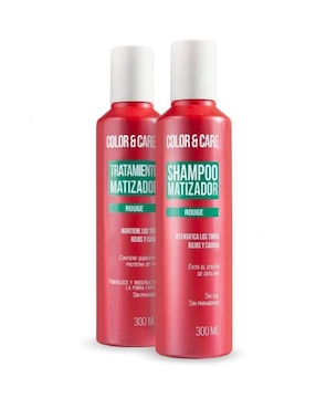 Set De Shampoo Para Cabello Tratamiento Matizador Tonos Rojos Y Caobas Nefertiti