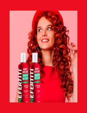Set de shampoo para cabello Tratamiento matizador tonos rojos y caobas Nefertiti