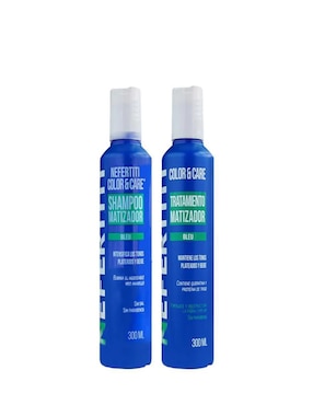 Set de shampoo para cabello Tratamiento matizador tonos plateados y beige Nefertiti Color and Care