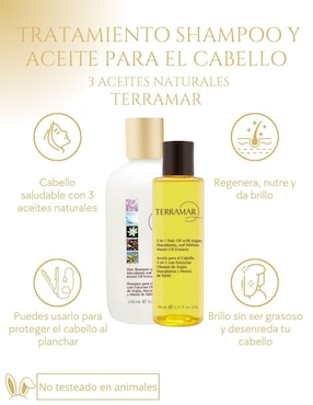 Tratamiento para cuero cabelludo Extractos Oleosos de Argán, Macadamia y Monoi de Tahití desenredante Terramar