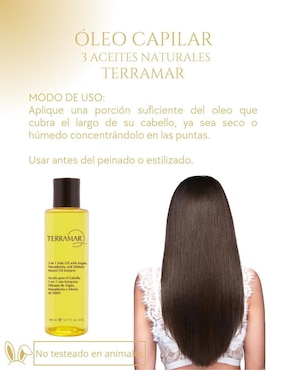 Tratamiento para cuero cabelludo Extractos Oleosos de Argán, Macadamia y Monoi de Tahití desenredante Terramar