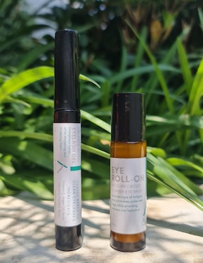 Tratamiento contorno de ojos con gel para crecimiento de pestañas y roll on para contorno de ojos allskin