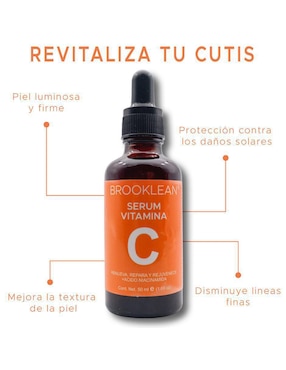 Sérum antiedad Vitamina C + Ácido Hialurónico Brooklean de todo tipo piel