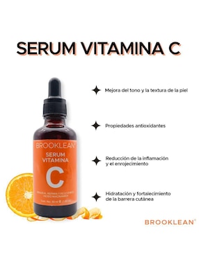 Sérum antiedad Vitamina C + Ácido Hialurónico Brooklean de todo tipo piel