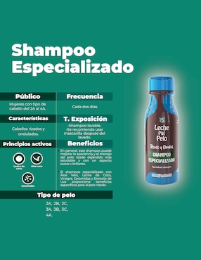 Shampoo para cabello rizado Leche pal Pelo rizos y ondas Leche pal Pelo 250 ml