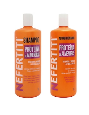 Kit de shampo y acondicionador para cabello teñido Proteina de Almendras Nefertiti