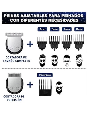 Recortadora para cabello, barba y cuerpo Belug recortadora 6 en 1