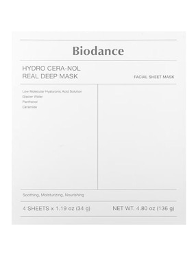 Mascarilla facial Hydro Cera-nol Real para calmar y aliviar la piel Biodance