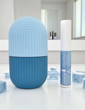 Tratamiento facial kit con gel para crecimiento de pestañas y masajeador antiedad Allskin