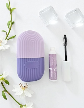 Tratamiento facial kit con suero de ácido hialurónico y retinol, masajeador facial y gel para pestañas antiedad Allskin