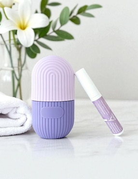 Tratamiento facial kit con suero de ácido hialurónico y retinol, masajeador facial y gel para pestañas antiedad Allskin