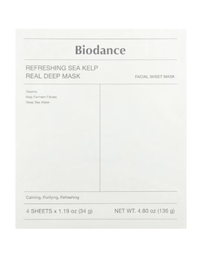 Mascarilla facial refrescante de algas marinas para calmar la piel Biodance 34 g