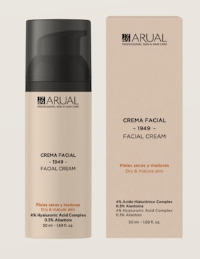 Crema facial recomendada para prevenir signos de la edad día y noche Arual para piel seca