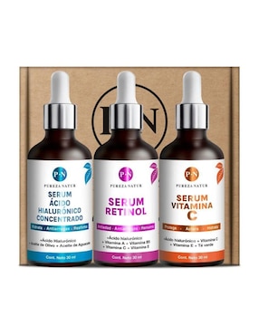 Set de sérum facial, hidratación y rejuvenecimiento Pureza Natur todo tipo de piel