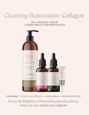 Kit tratamiento facial 4 en 1 limpieza + renovación celular hidrata, protege y limpia Collagenic Premium