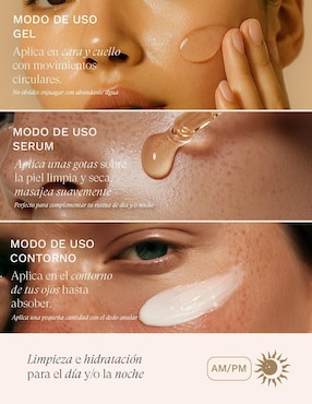 Kit tratamiento facial 4 en 1 limpieza + renovación celular hidrata, protege y limpia Collagenic Premium