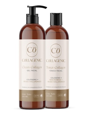 Kit tratamiento facial 2 en 1 limpieza profunda hidrata, protege y limpia Collagenic Premium