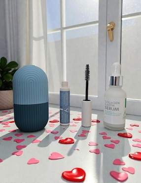 Kit tratamiento facial suero, gel y masajeador antiedad Allskin
