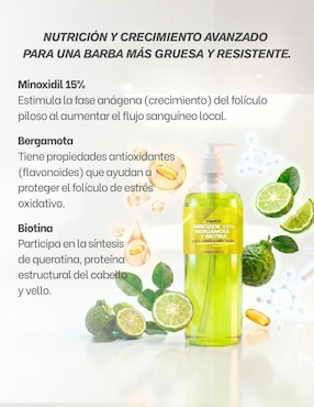 Shampoo anticaída para crecimiento de cabello y barba Minoxidilmax 1 L