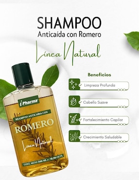 Shampoo anticaída para cabello I Pharma de Romero Línea Natural 500 ml