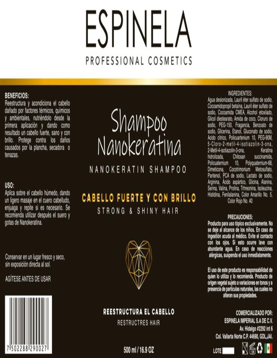 Shampoo reparador para cabello Nanokeratian 2